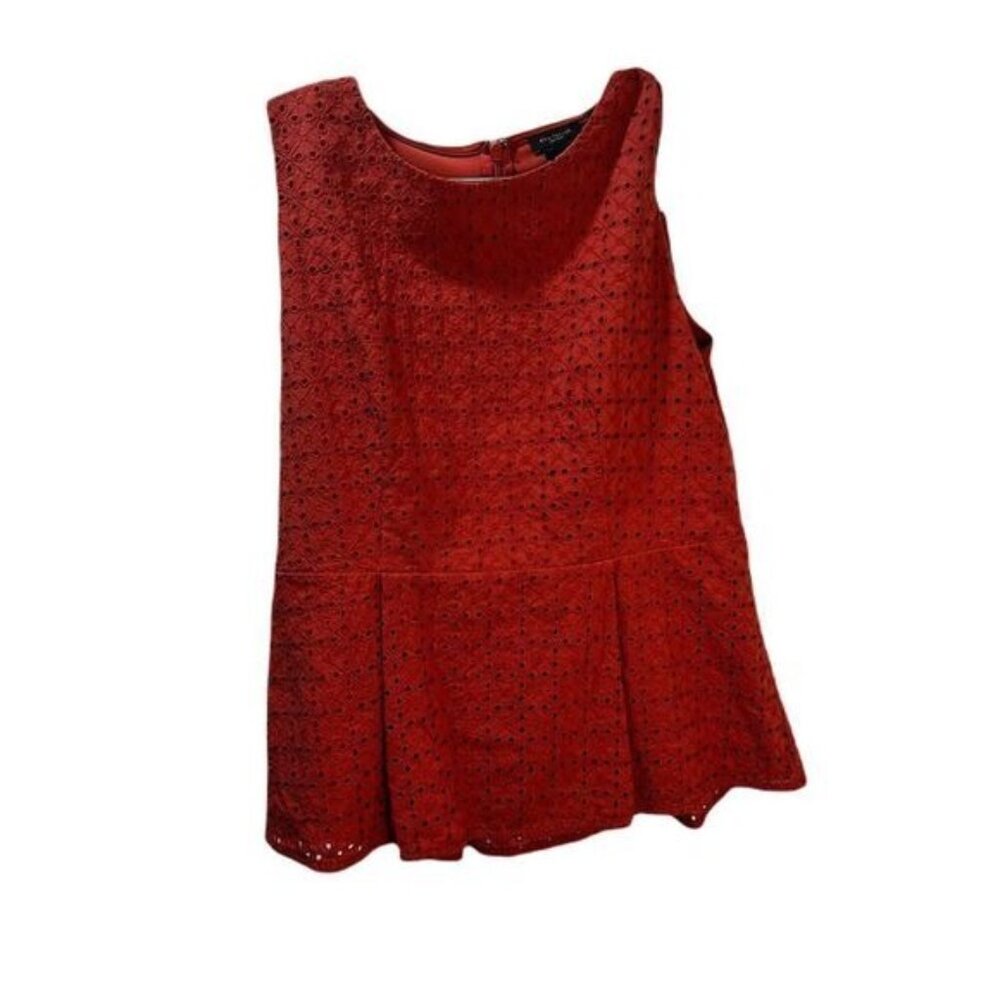 Ann Taylor Women's Eyelet Peplum Top‎ Small